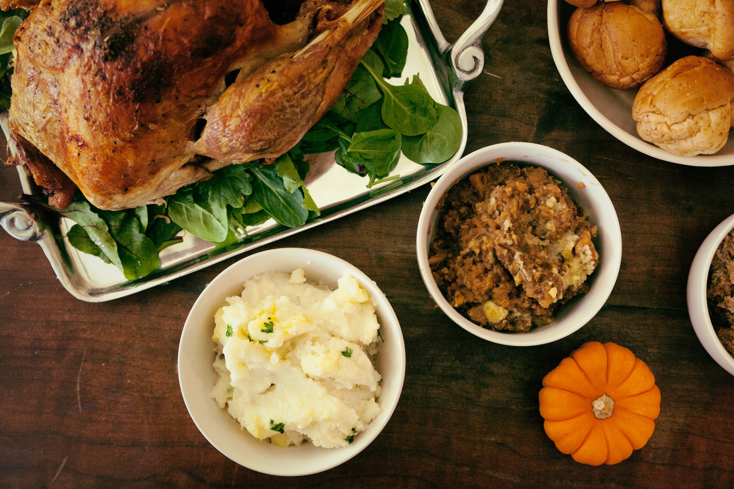 Thanksgiving dinner with turkey